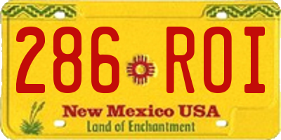 NM license plate 286ROI