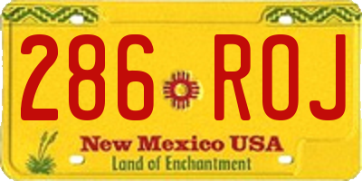 NM license plate 286ROJ