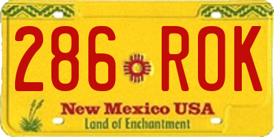 NM license plate 286ROK