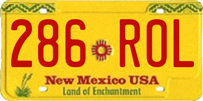 NM license plate 286ROL