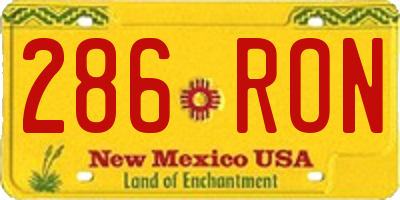 NM license plate 286RON