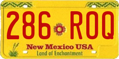 NM license plate 286ROQ