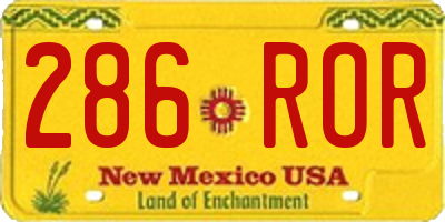 NM license plate 286ROR