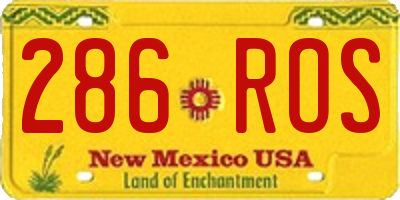 NM license plate 286ROS