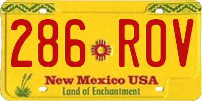 NM license plate 286ROV