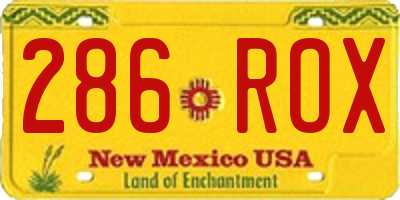 NM license plate 286ROX