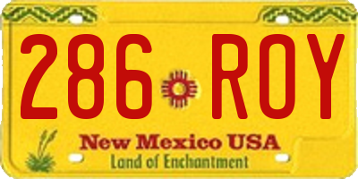 NM license plate 286ROY