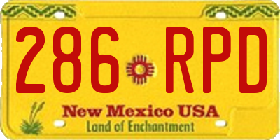 NM license plate 286RPD