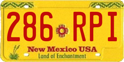 NM license plate 286RPI