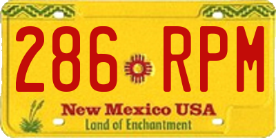 NM license plate 286RPM