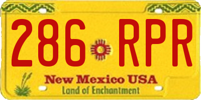 NM license plate 286RPR