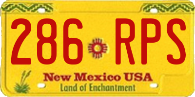 NM license plate 286RPS