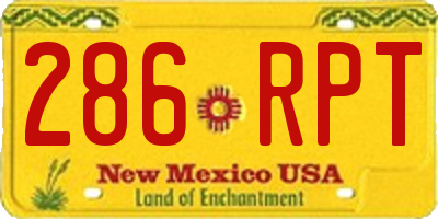 NM license plate 286RPT