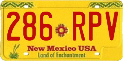 NM license plate 286RPV