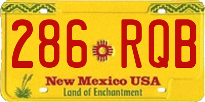 NM license plate 286RQB