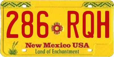 NM license plate 286RQH