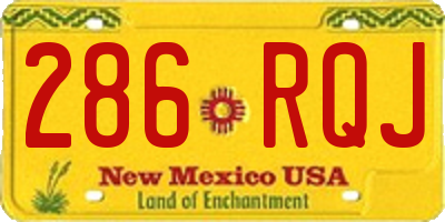 NM license plate 286RQJ