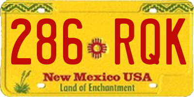 NM license plate 286RQK