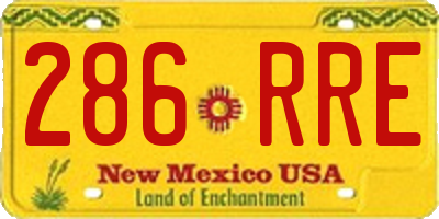 NM license plate 286RRE