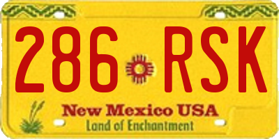 NM license plate 286RSK