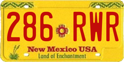 NM license plate 286RWR