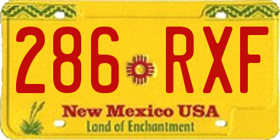 NM license plate 286RXF