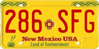 NM license plate 286SFG