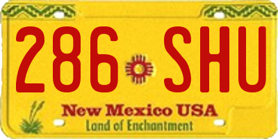 NM license plate 286SHU