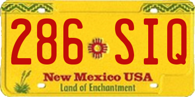 NM license plate 286SIQ