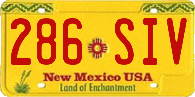 NM license plate 286SIV