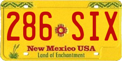 NM license plate 286SIX