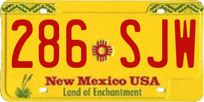 NM license plate 286SJW