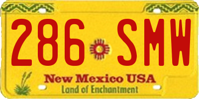 NM license plate 286SMW