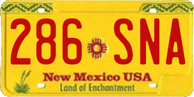 NM license plate 286SNA