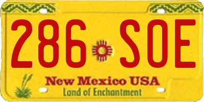 NM license plate 286SOE