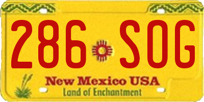 NM license plate 286SOG