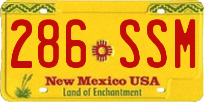 NM license plate 286SSM