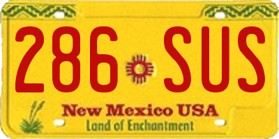 NM license plate 286SUS