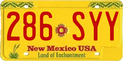 NM license plate 286SYY