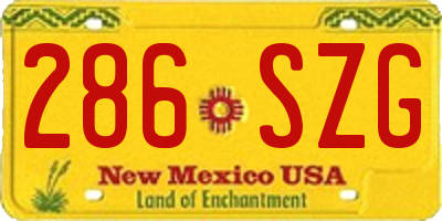 NM license plate 286SZG