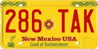 NM license plate 286TAK