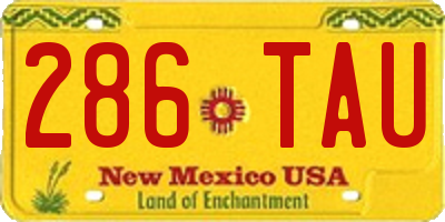 NM license plate 286TAU