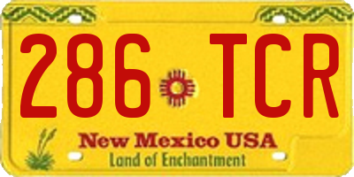 NM license plate 286TCR