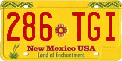 NM license plate 286TGI