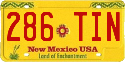 NM license plate 286TIN