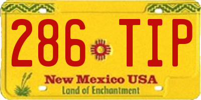 NM license plate 286TIP