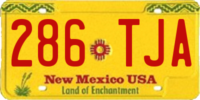 NM license plate 286TJA