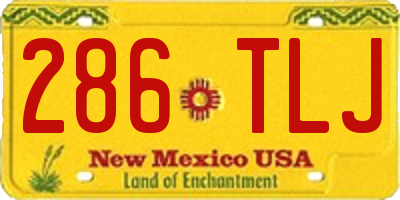 NM license plate 286TLJ
