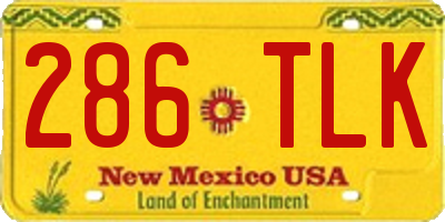 NM license plate 286TLK