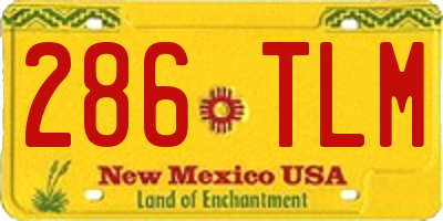 NM license plate 286TLM